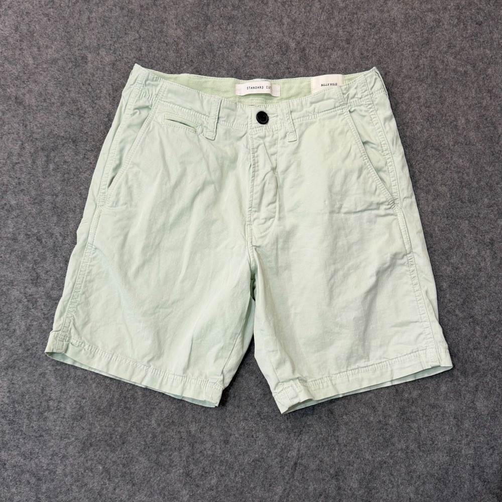 Billy Reid Light Mint Green Standard Cut Flat Front Chino Shorts Men's Size 28
